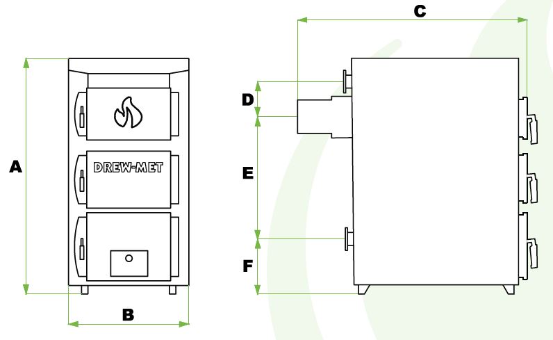 Kotel V DREX MINI - 5 - rozměry