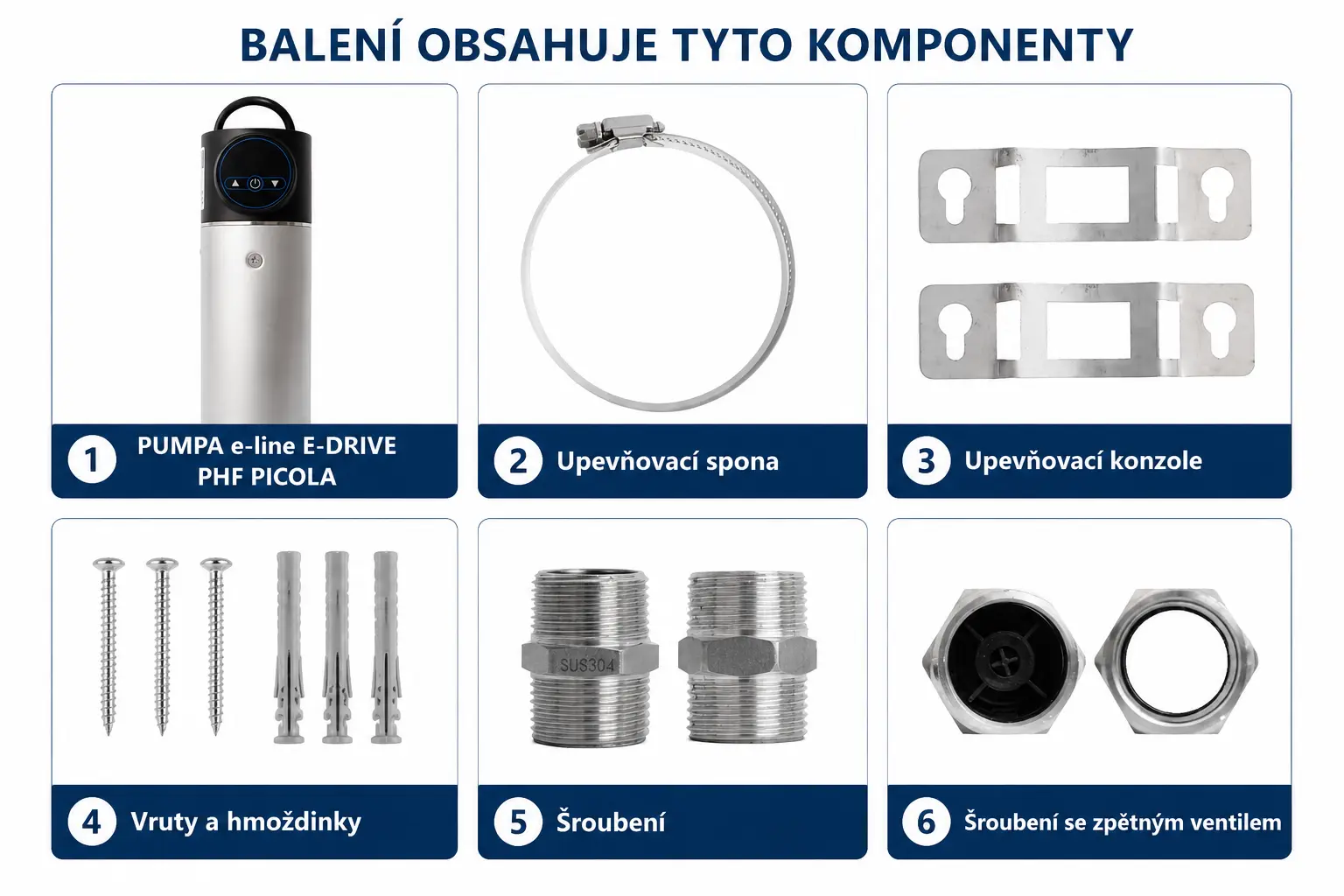 PUMPA e-line E-DRIVE PHF PICOLA 2, automatická posilovací vodárna s frekvenčním měničem