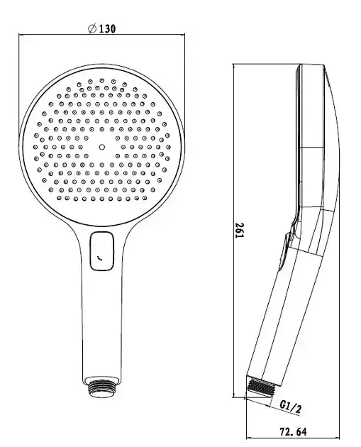 Sprchová hlavice 130, 3 proudy, EcoSpare, gun metal/černá