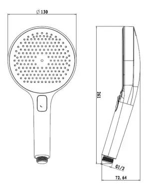 Sprchová hlavice 130, 3 proudy, EcoSpare, gun metal/černá