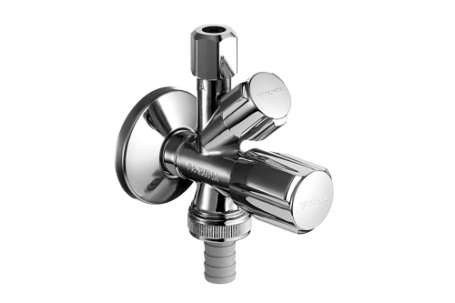 Rohový kombinovaný ventil SCHELL - 1/2"-3/8"-3/4" KOMBI