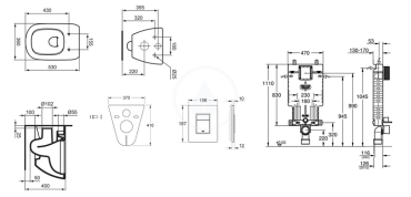 Sada pro závěsné WC + klozet a sedátko softclose Ideal Standard Tesi