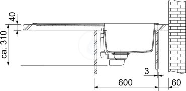 Fragranitový dřez BFG 611-62, 620x500 mm, bílá-led