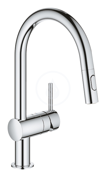 Dřezová baterie s výsuvnou sprškou, chrom