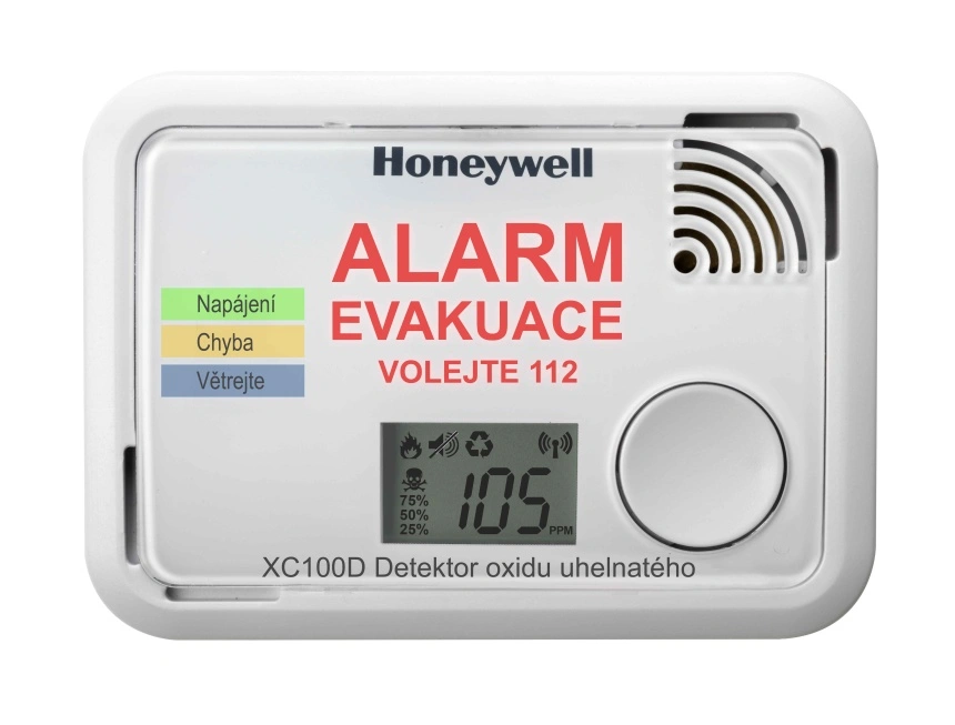 Detektor úniku plynu CO a hlásič úniku plynu CO v jednom Honeywell XC100D-CS ( H450EN , SF450EN - předchozí modely )