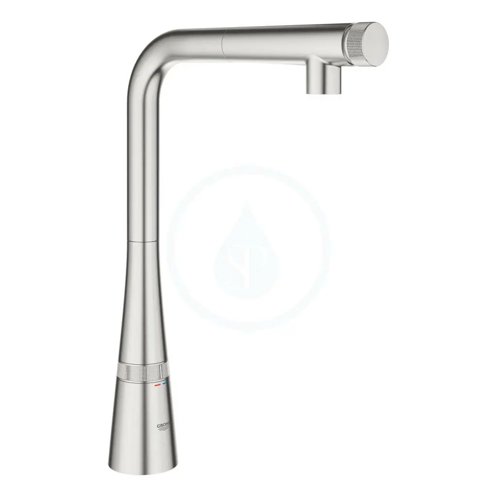 Dřezová baterie s výsuvnou koncovkou, SmartControl, supersteel