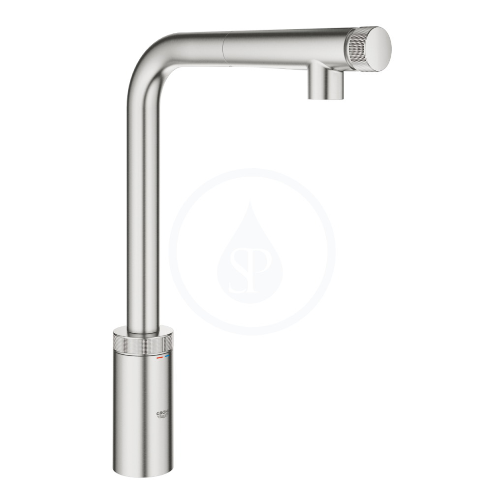 Dřezová baterie s výsuvnou koncovkou, SmartControl, supersteel