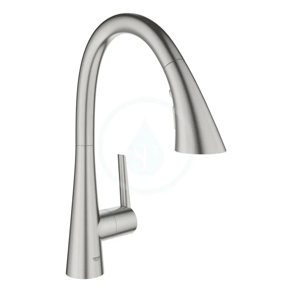 Dřezová baterie s výsuvnou sprškou, supersteel