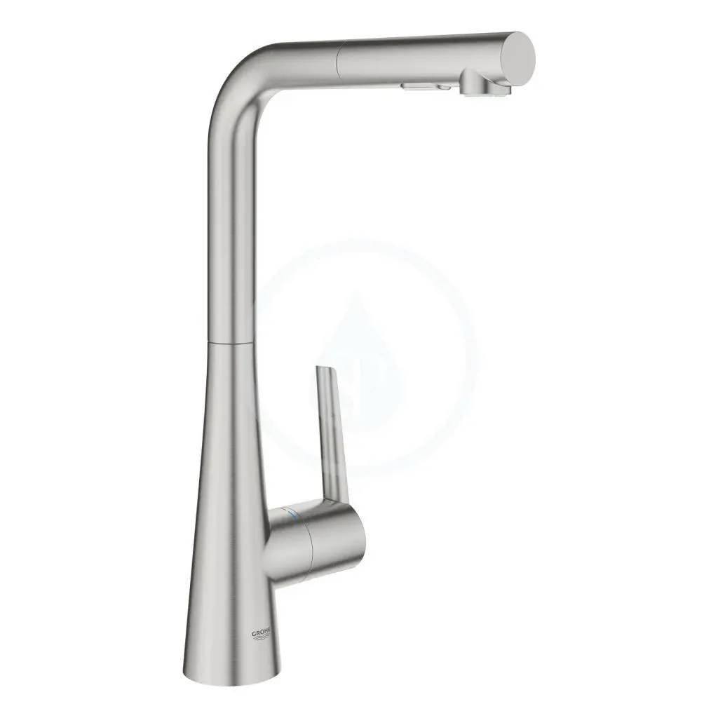 Dřezová baterie s výsuvnou sprškou, supersteel