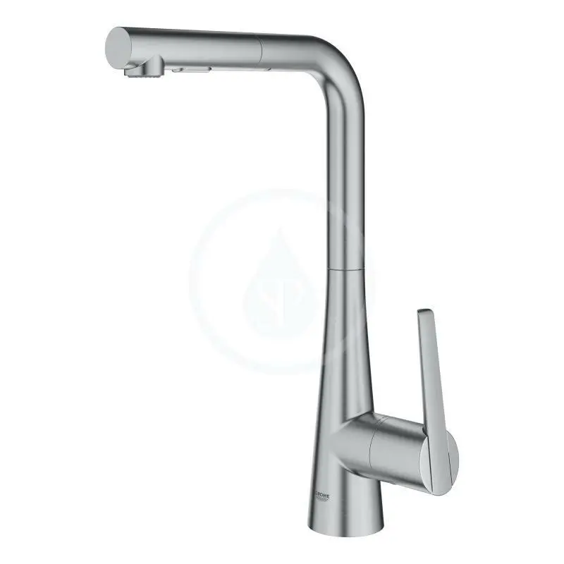 Dřezová baterie s výsuvnou sprškou, supersteel