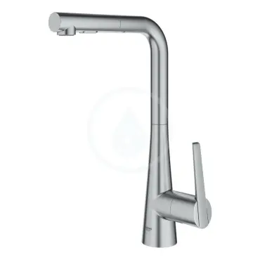 Dřezová baterie s výsuvnou sprškou, supersteel
