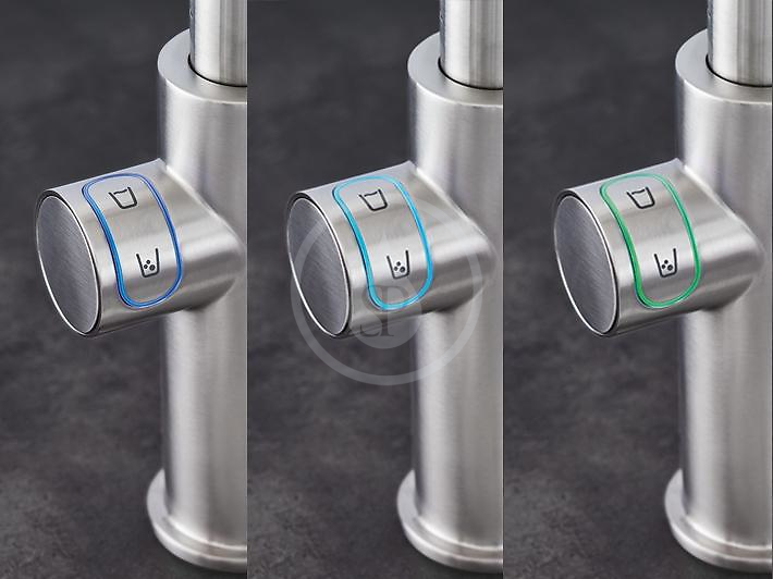 Dřezová baterie s chladicím zařízením a filtrací, výsuvná sprška, supersteel