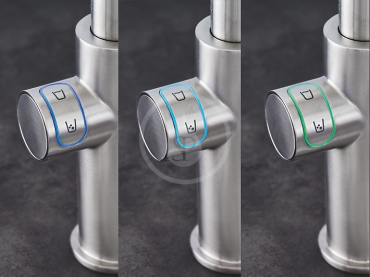 Dřezová baterie s chladicím zařízením a filtrací, výsuvná sprška, supersteel