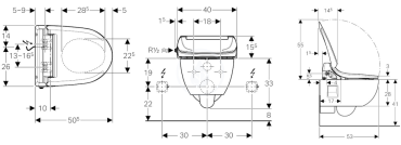 Elektronický bidet 4000 s keramikou, Rimfree, SoftClosing, alpská bílá