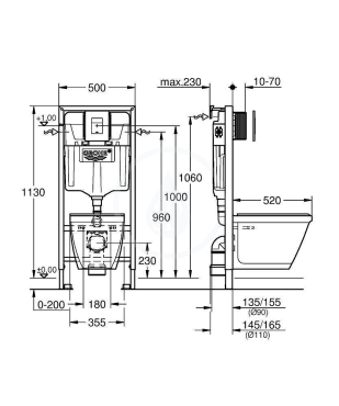 Sada pro závěsné WC + klozet a softclose sedátko 39186000