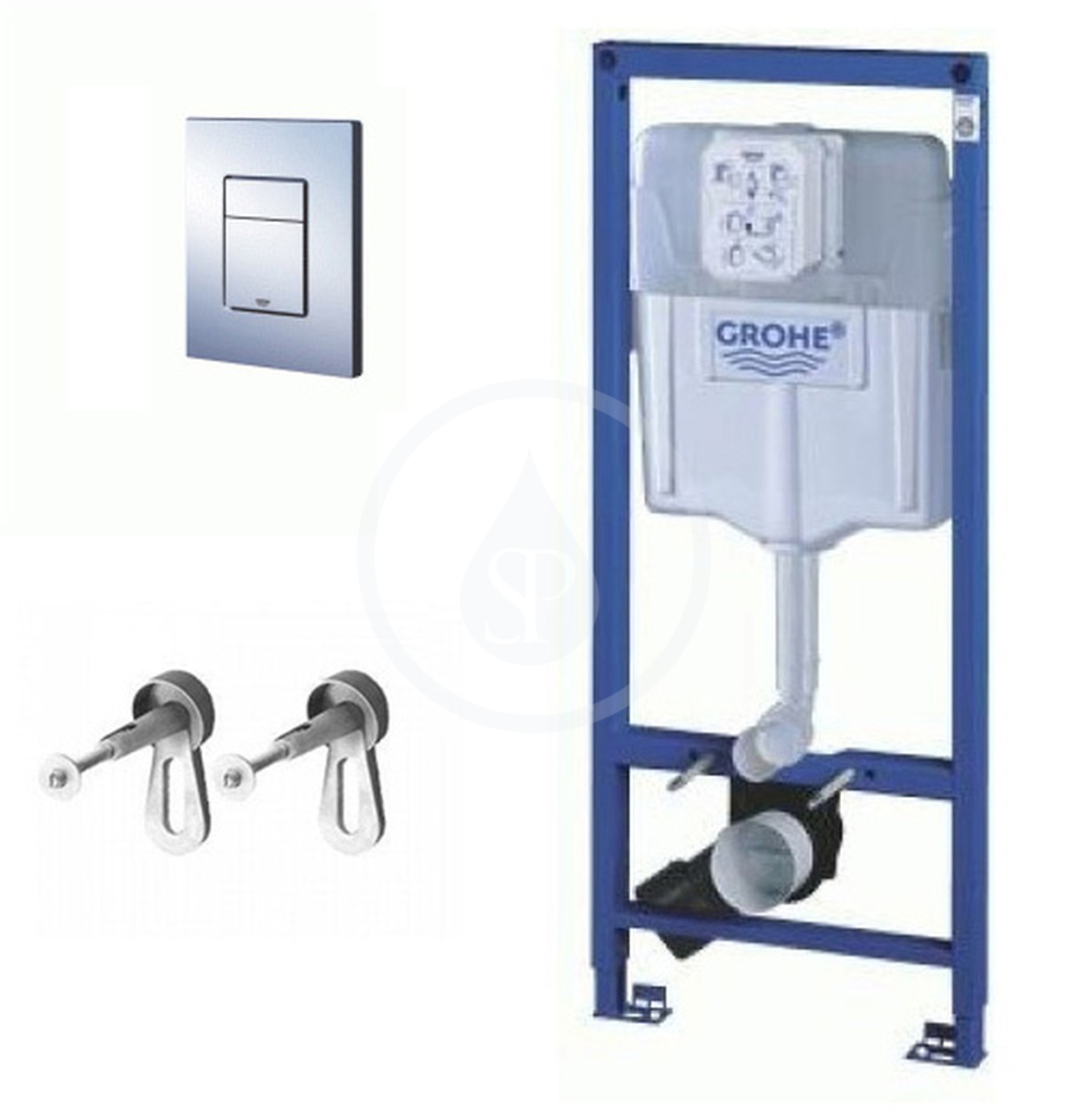 Předstěnový instalační set pro závěsné WC, výška 1,13 m, ovládací tlačítko Skate Cosmpolitan, chrom
