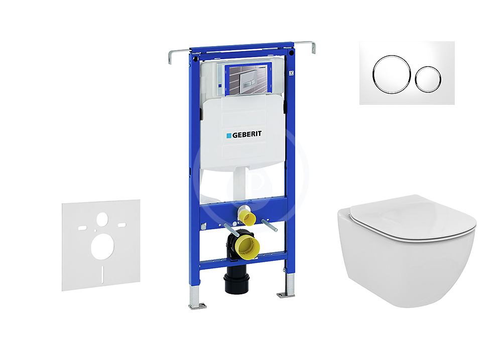 Set předstěnové instalace, klozetu a sedátka Ideal Standard, tlačítka Sigma20, Aquablade, SoftClose, bílá/chrom