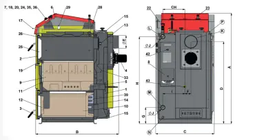 Zplynovací kotel ATMOS DC 32 S (35kW) LEVÝ
