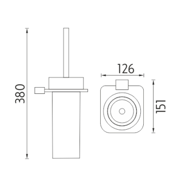 Nimco - KIBO - Toaletní WC kartáč - Ki X3-94W-26
