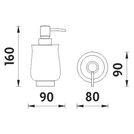 Nimco - LADA - Dávkovač tekutého mýdla, pumpička plast - 1031LA-80