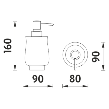 Nimco - LADA - Dávkovač tekutého mýdla, pumpička plast - 1031LA-80