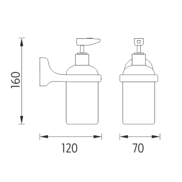 Nimco - MONOLIT - Dávkovač tekutého mýdla, pumpička plast - MO 4031C-P-26