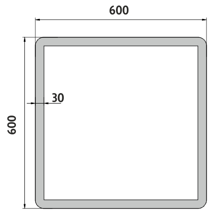 Nimco - OBDELNÍKOVÁ - OBLÉ ROHY - LED zrcadlo 600x600 - ZP 19066