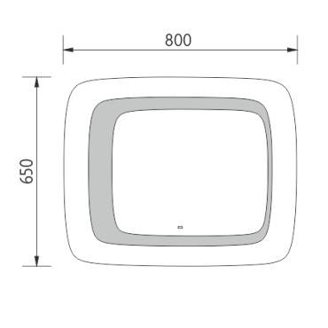 Nimco - OBDELNÍKOVÁ - OSTRÉ ROHY - LED zrcadlo se senzorem 650x800 - ZP 7001-S