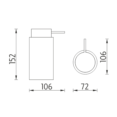 Nimco - PURE - Dávkovač tekutého mýdla, pumpička plast - PU 7031-50