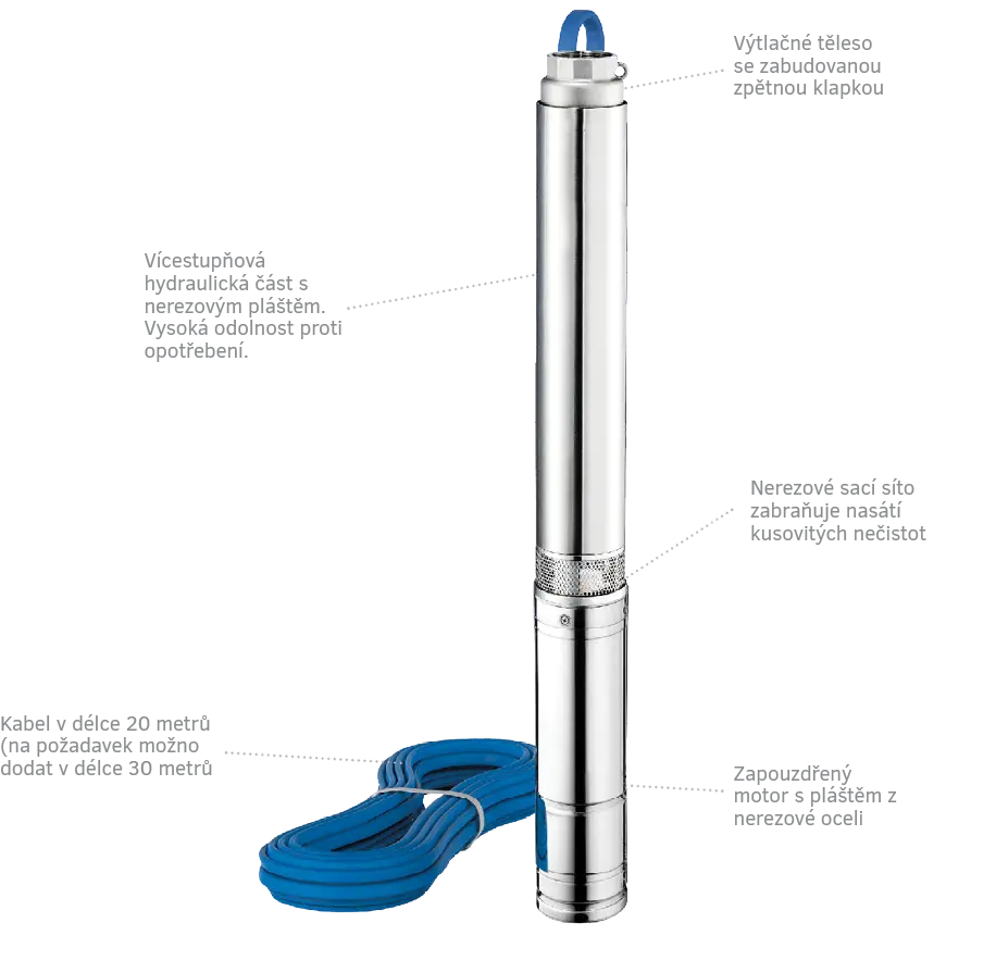 Ponorné čerpadlo EVAK V4P 1809-2W BLOCK-LE 20m