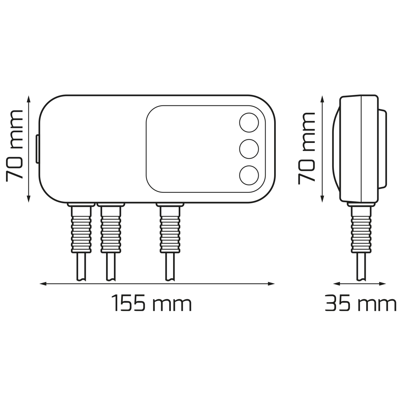 Termostat k čerpadlu TC PC12HW - rozměry