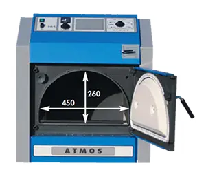 ATMOS C 32 ST (32kW) - kotel na uhlí, dřevo a lisované brikety