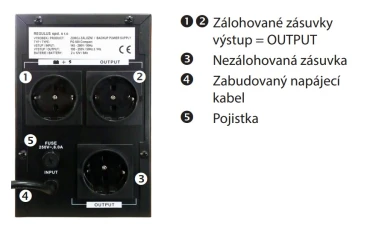Regulus PG 500 Compact, záložní zdroj, integrované akumulátory