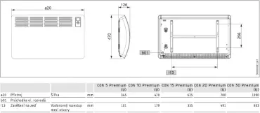 Konvektor Stiebel Eltron CON Premium detail konstrukce a designu