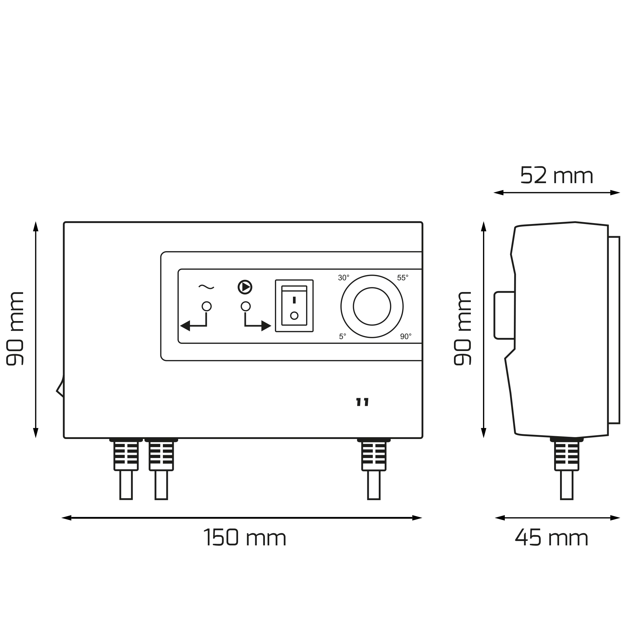 Thermocontrol TC 11C - rozmery