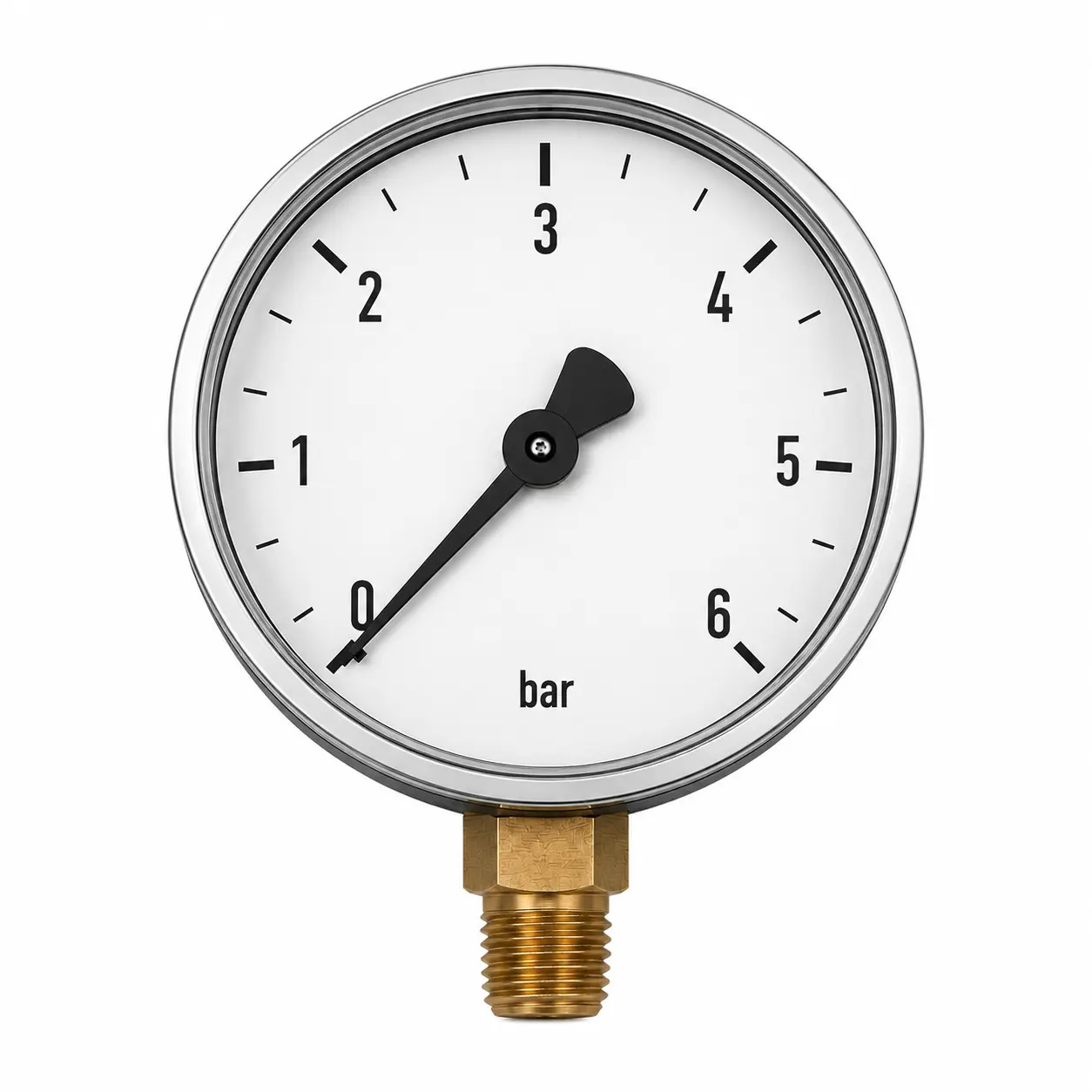 Manometr 0-6 bar, G1/4", spodní, 63 mm , tlakoměr